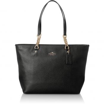 Schwarze Coach Sophia Schultertasche Damen, 13 × 25 × 40 cm