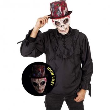 Sombrero Iluminado de Calaveras y Rosas