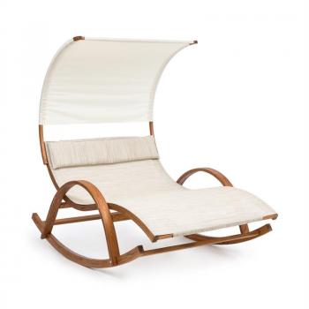 Blumfeldt Mauritius Salon Extérieur Crème – Fauteuil Balançoire ComfortMesh 180 kg