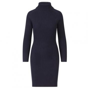 Rippenrollkragen-Kleid – Apart – 46 – Blau