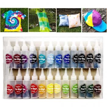 Juego de Tintes Textiles Artísticos Tie Dye Permanente con Cinta elástica