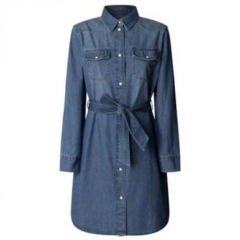 Robe chemise bleue pour femme Pepe Jeans