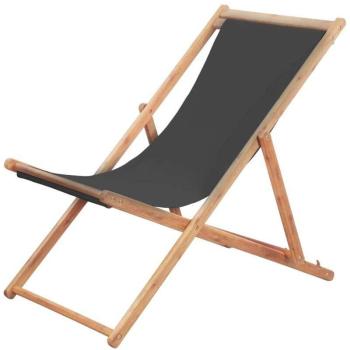 Torana Folding Beach Seat – cadre bois gris, tissu respirant