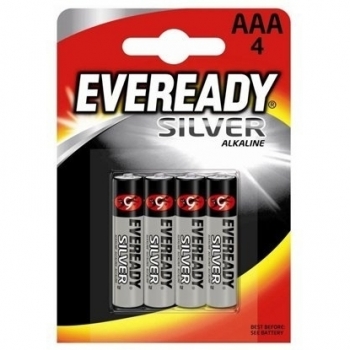 Energizer Everyday Silver Alkaline Battery AAA/R03 (Pack of 4)