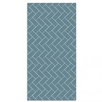Alfombra Cocina Vinilo Mosaico Ladrillos Azul 80x250 cm