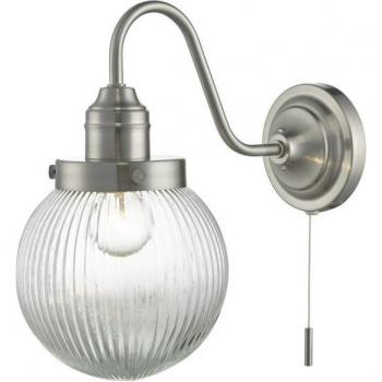 Tamara Satin Nickel and Glass Wall Sconce