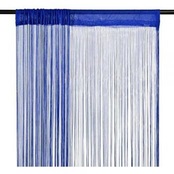 CORTINAS DE FLECOS 2 PIEZAS 140X250 CM AZUL