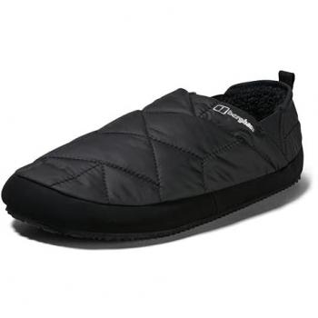 Berghaus Unisex Bothy 2.0 Synthetic Insulated Slipper, Jet Black/Grey, Size: 7-8 UK, Water Repellent, Fleece Lined