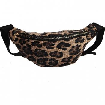 Women's Leopard Print Waist and Chest Bag