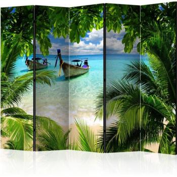 Scharfkantiger Paravent 5‑Teile – Tropical Paradise II