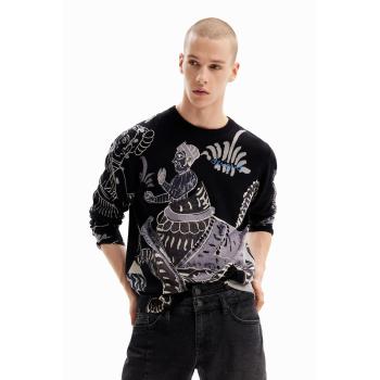Pull fin Imprimé Desigual Inde noir S Homme