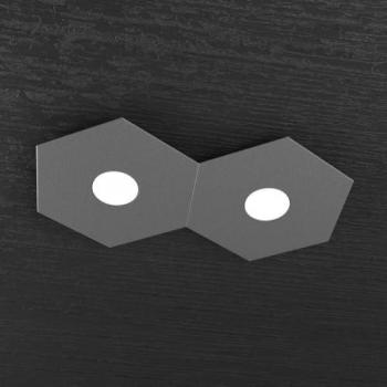 Applique Plafoniera Hexagon 2 Luci Metallo Grigio Antracite