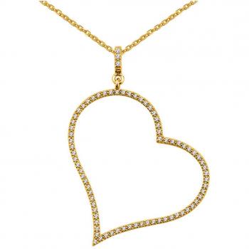 Collier Altesse M1173 Plaqué Or Love blanc doré 50x36 mm