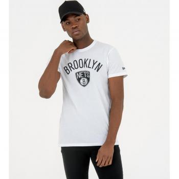 Camiseta New Era Brooklyn Nets NBA Blanca Unisex con Logo Oficial
