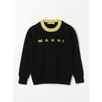 Marni Top a Girocollo Nero Maxi Logo 10