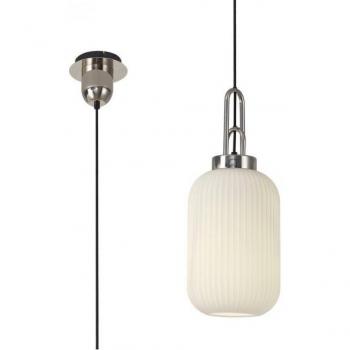 1-Light Pendant Lamp with Ribbed Glass