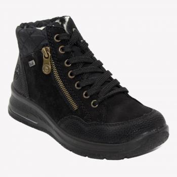 Rieker Damen Winterboots mit Zierreißverschluss schwarz 42