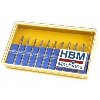 HM‑Fräser‑Set HBM 10‑Stück – 3 mm Hubkolbenschnitt