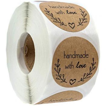 500 étiquettes adhésives rondes en papier Kraft pour fêtes