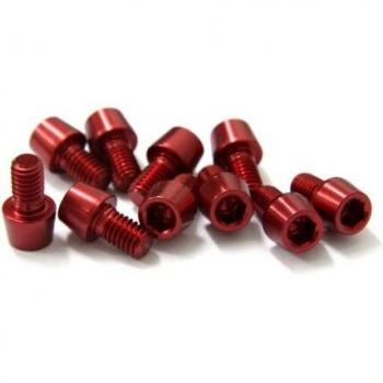 Tornillos de Ciclismo Alu7075T6 M6x10 Color Rojo Anodizado