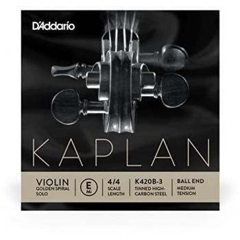 Violin E‑String (Single) – D'Addario Kaplan Golden Spiral, 4/8″ Ball End