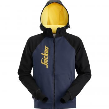 Sudadera con Capucha Snickers 2888, Cremallera Completa, Azul Marino/Negro, Talla S