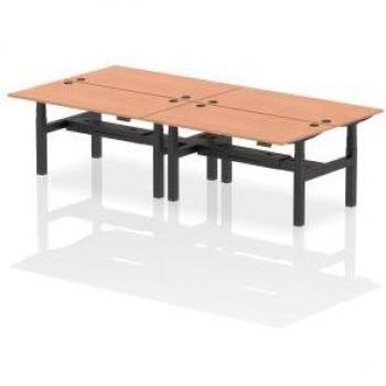 Air Back-to-Back Height Adjustable 4 Person Bench Desk