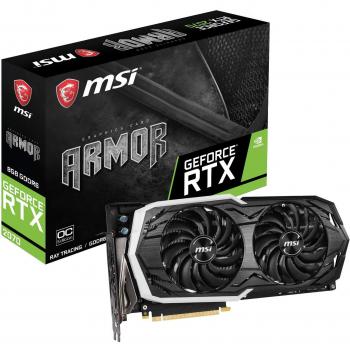 MSI RTX 2070 Armor 8 GB OC – Premium Gaming GPU – Schwarz & Grau
