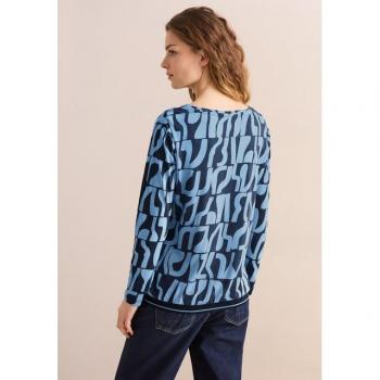 T-shirt bleu femme Cecil à texture côtelée XS