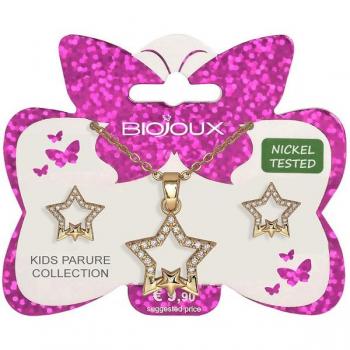 Bijoux Set Orecchini e Collana Double Star Dorata