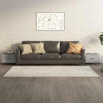 VidaXL Mesas de centro con patas metal 2 uds 50x50x40 cm Gris Sonoma