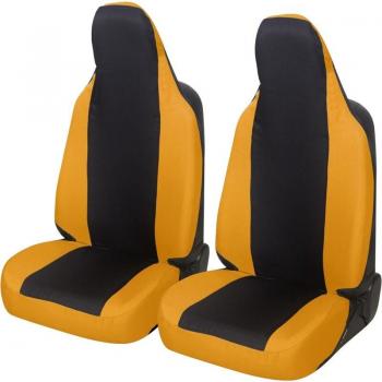 Paire d’housses de siège voiture universelles – Noir/Jaune – modèle Aygo