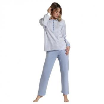 Pijama de mujer Admas azul de punto calentito