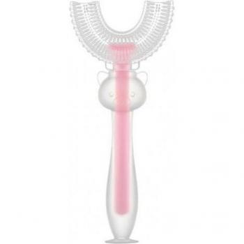 U‑Shaped Baby Toothbrush (Cartoon Style) – Silicone Handle, Suction Cup