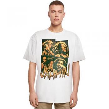 T‑shirt à manches courtes Bob Marley Jammin’ Live – Oversize – Blanc – 2XL – Hommes