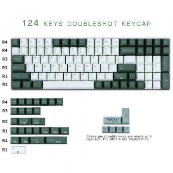 Teclas Botánicas Dobles PBT 132 Teclas para Teclado Mecánico GMMK Pro