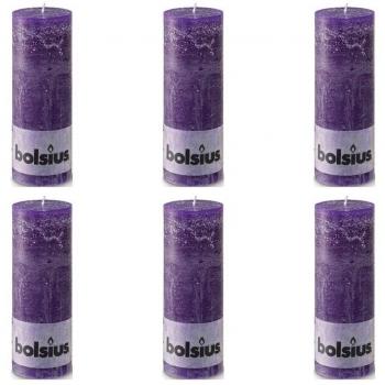 Set di Candela Pilastro Viola 190x68mm – 6 unità