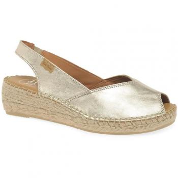Toni Pons Bernia Espadrilles Femme – Platine – Talon en Cevron – Taille 7 UK
