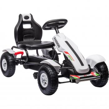 Go‑Kart Pédalier Homcom 121 x58 x61 cm – Blanc