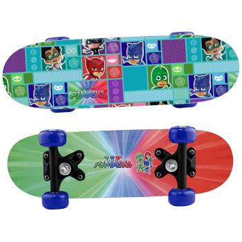 Joy Toy PJ Masks SUPERPIGIAmIni Mini Skateboard in legno con ruote blu e gialle