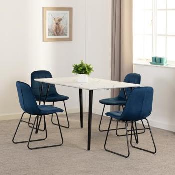 Marlow‑Lukas 4‑Chair Blue Dining Collection