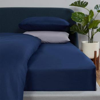 Brentfords Navy Fitted Double Sheet