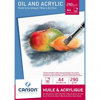 Canson Öl-Acryl-Block Graduate A4 290 g – 20 Blatt, weiß