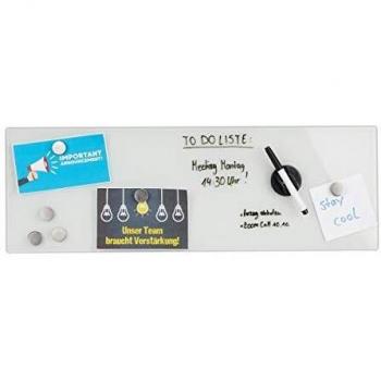 Pizarra Multifuncional de Cristal Relaxdays 20x60 Blanco – Oficina y Hogar