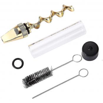 Mini Twisty Glass Blunt Gold Design, Pointe Métallique Excellence