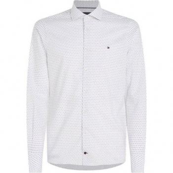 Tommy Hilfiger Businesshemd Circle Pattern, weiß, Slim-Fit – Artikel CL-W OXF