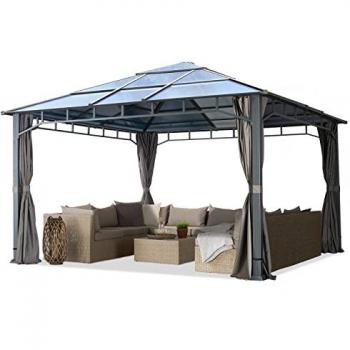 TOOLPORT Aluminium Hardtop Garden Gazebo 4x4m