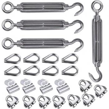 Stainless Steel 1/8 Inch Cable Railing Kit with Tensioning Hardware