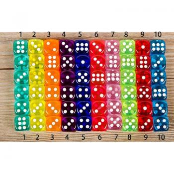 10PCS 14mm Multi-Color Acrylic Dice Set for Family Games