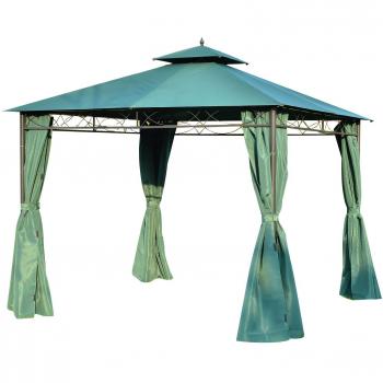 Outsunny 3(m) x 3(m) Metal Garden Gazebo Marquee Party Tent Patio Canopy Pavilion + Sidewalls